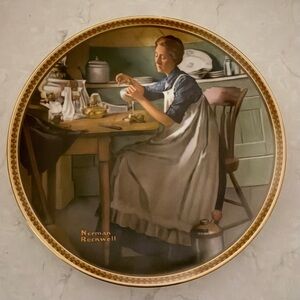 Norman Rockwell Collector Plate - Working in the Kitchen - 1983
